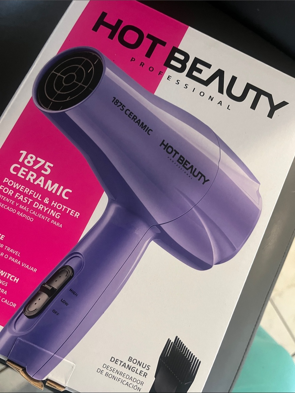 Purple blow dryer
